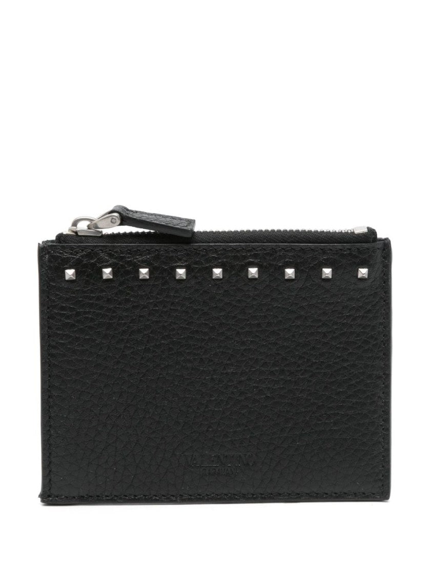 Valentino Garavani Black Wallet With Rockstud Detail