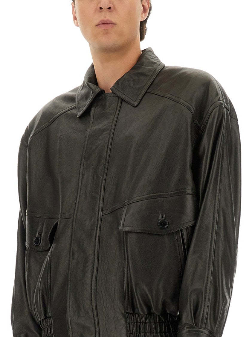 Saint Laurent Leather Bomber Jacket