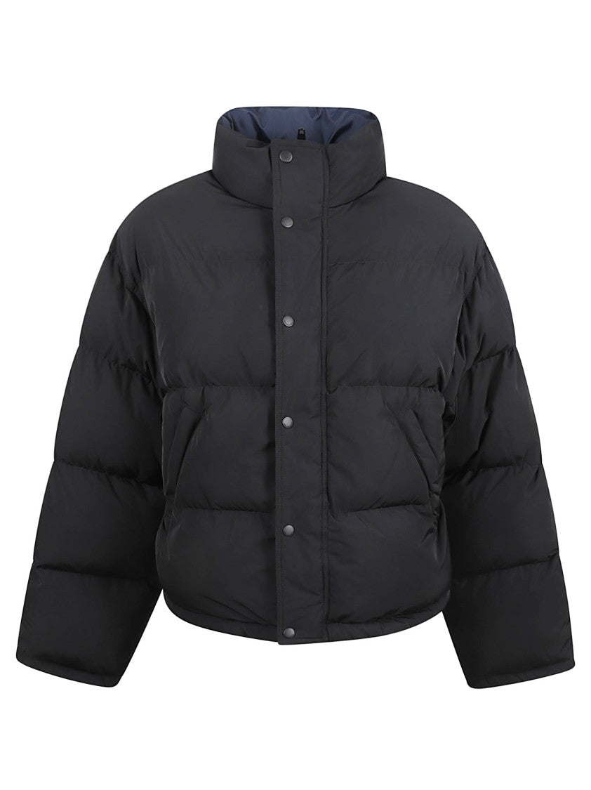Balenciaga Puffy Textured Coat With High Collar