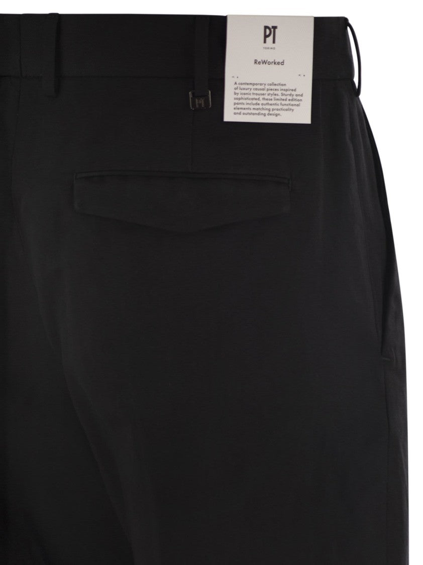 Pt Torino Michael - Straight-Leg Cotton Linen Trousers