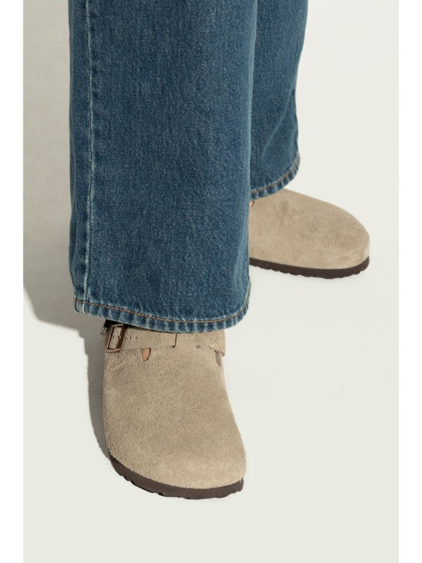 Birkenstock Gray Suede Sandals With Adjustable Strap