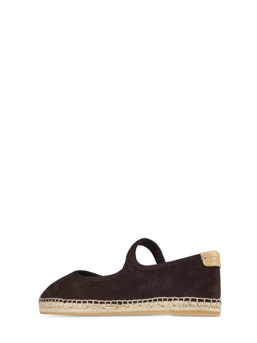 Tory Burch Mary Jane Espadrille Flat Shoes With Woven Sole