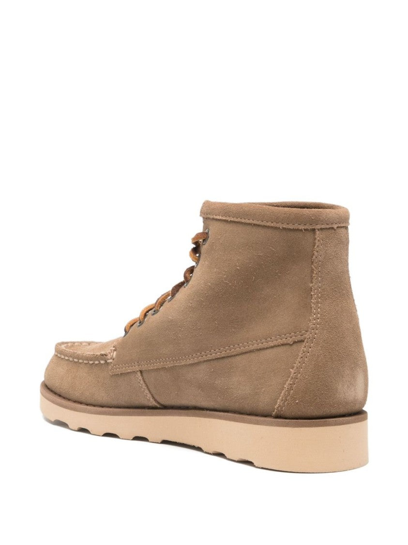 Sebago Moccasin-Style Beige Calf Leather Ankle Boots