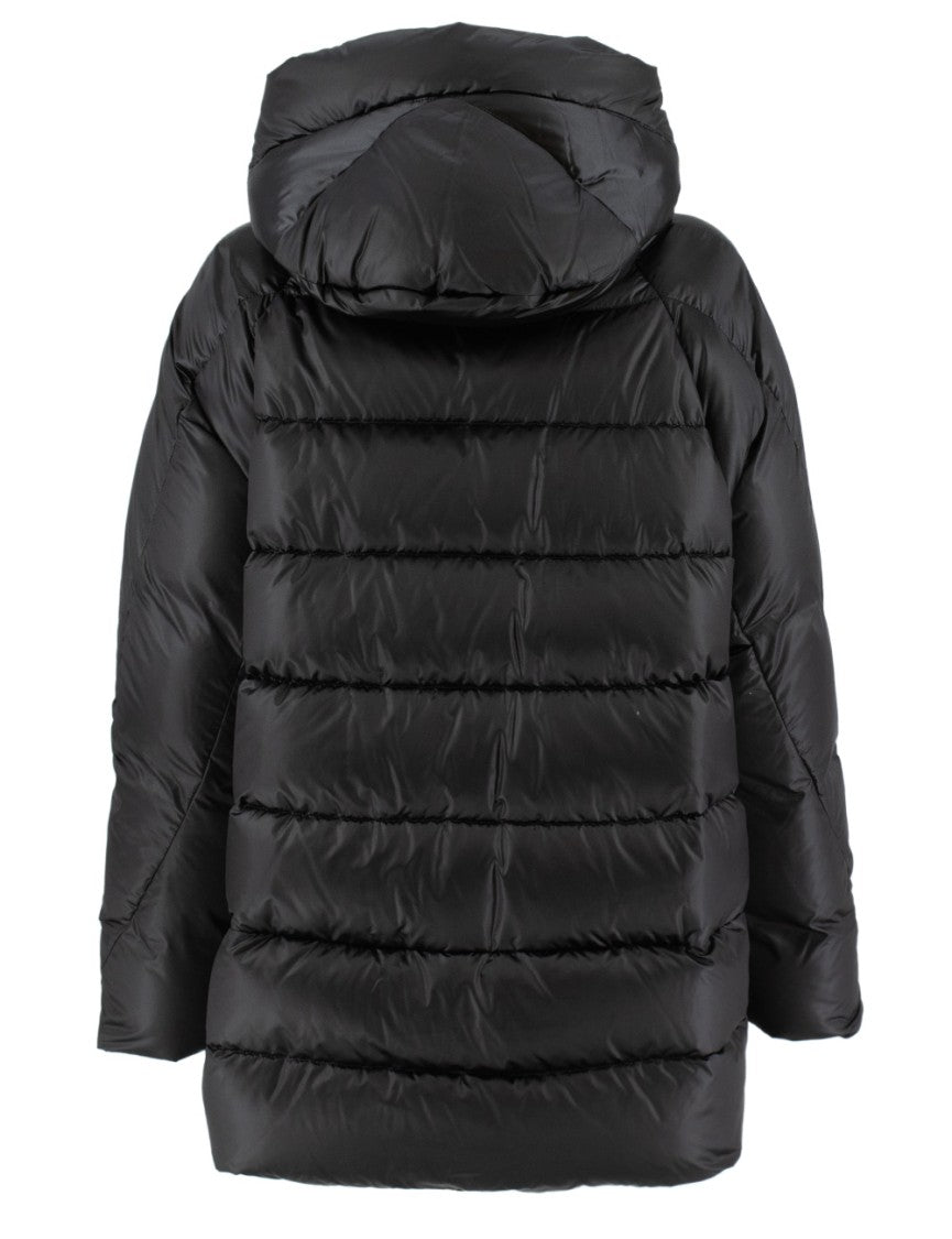 Moorer Quilted Black Puffer Jacket With Hood