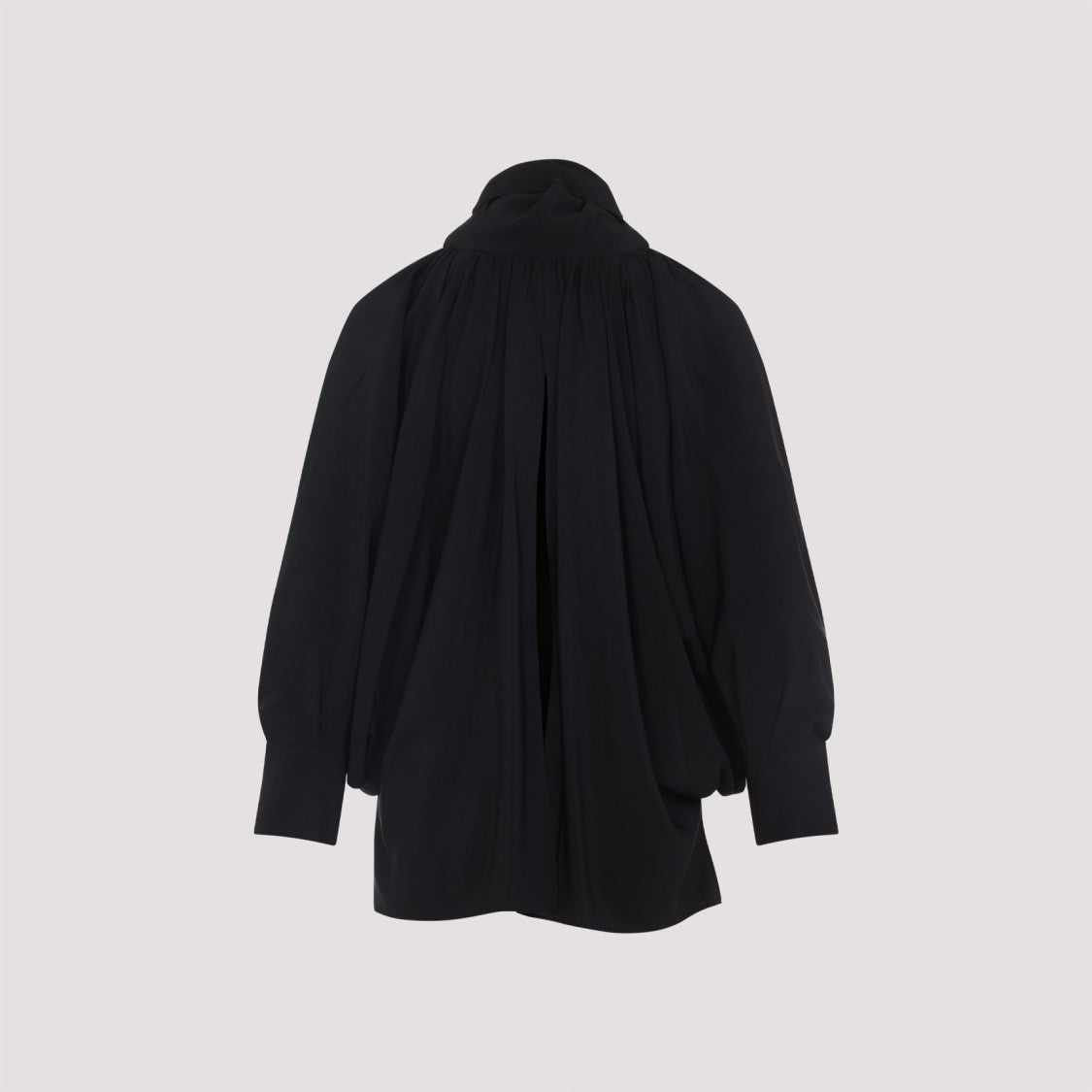 Max Mara Silk Shirt With High Neck And Bow Tie Detail