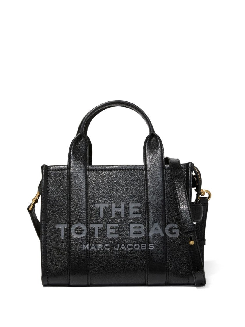 Marc Jacobs Textured Black Tote Bag With Dual Handles And Adjustable Strap