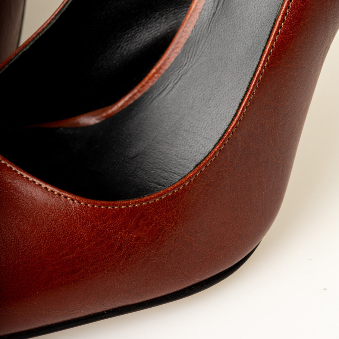 Ami Brown Patent Leather Stiletto Heel Pumps