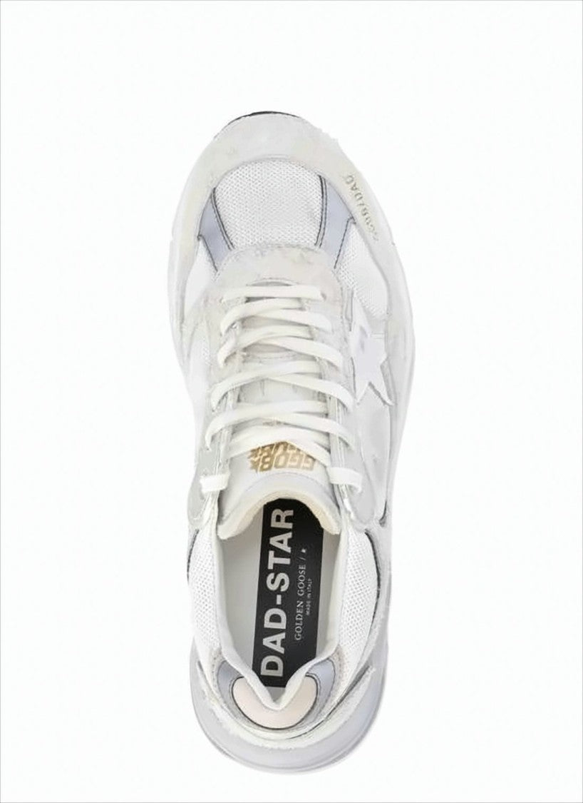 Golden Goose Low-Profile White Sneakers With Distressed Finish And Star Emblem
