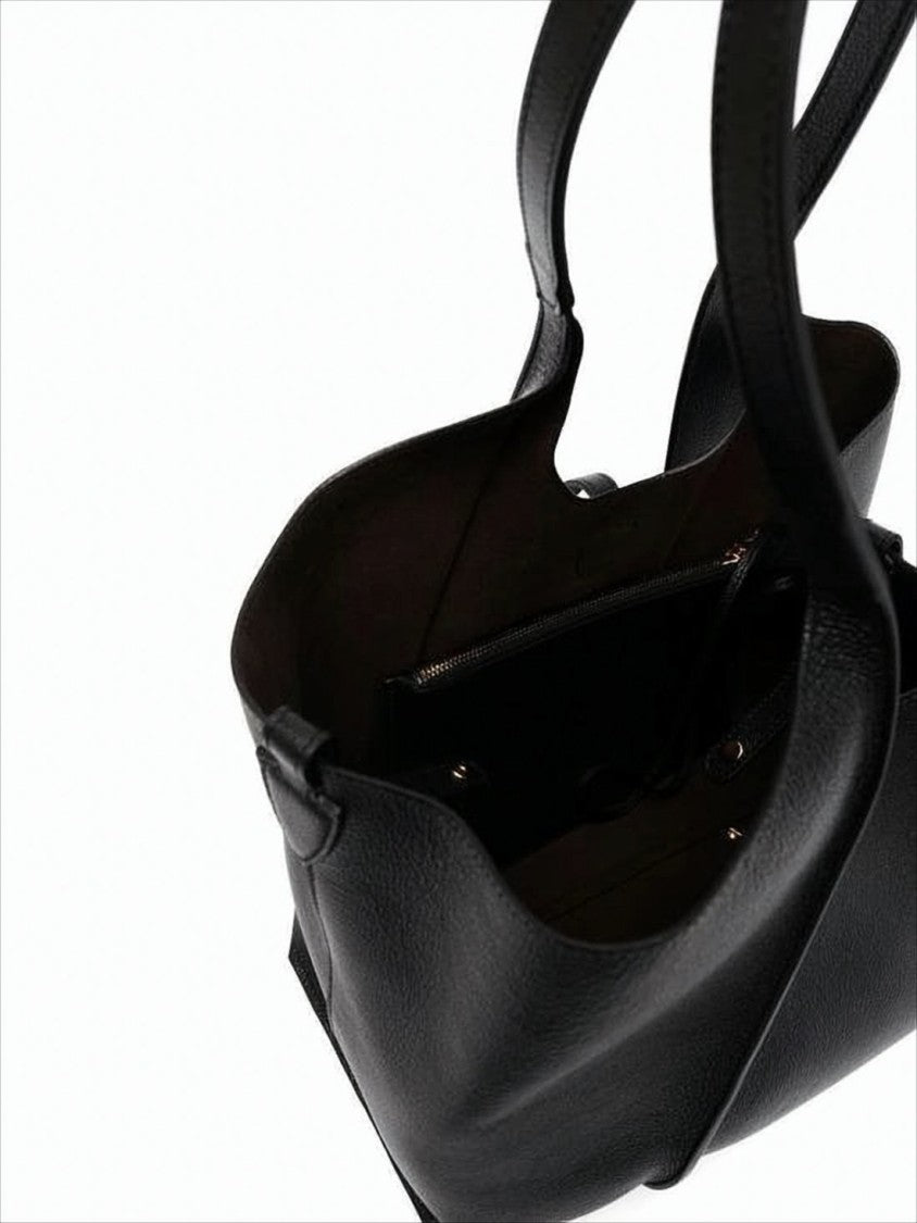 Tod's Textured Leather Structured Black Shoulder Bag