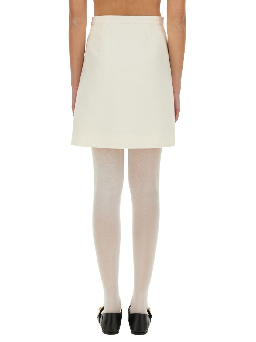 Valentino Solid Crepe Couture Skirt