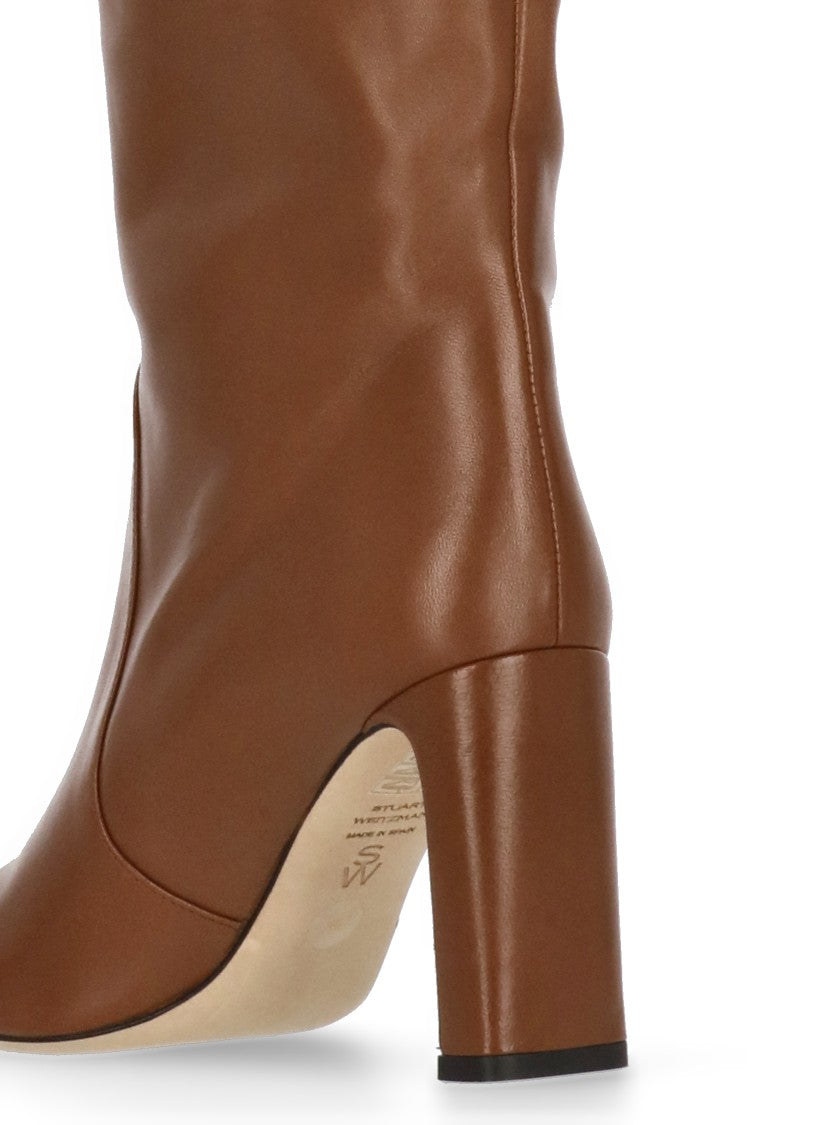 Stuart Weitzman Brown Leather Mid-Calf Boots