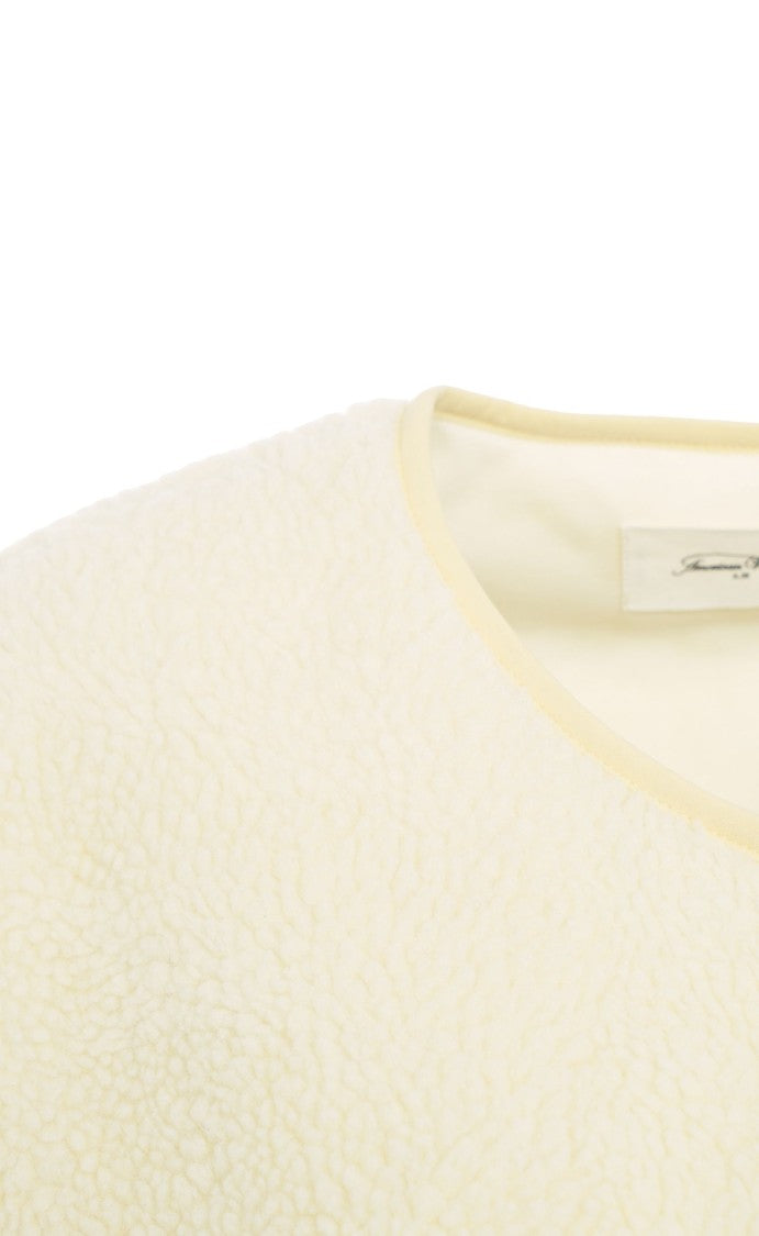 American Vintage Oversized Faux Fur Gilet With Round Neckline And Button Closure