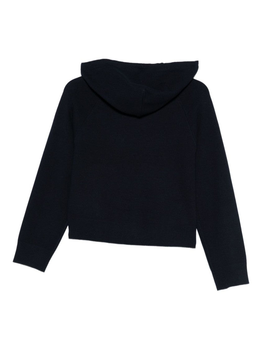 Blugirl Cropped Hooded Sweatshirt With Decorative Button Detail