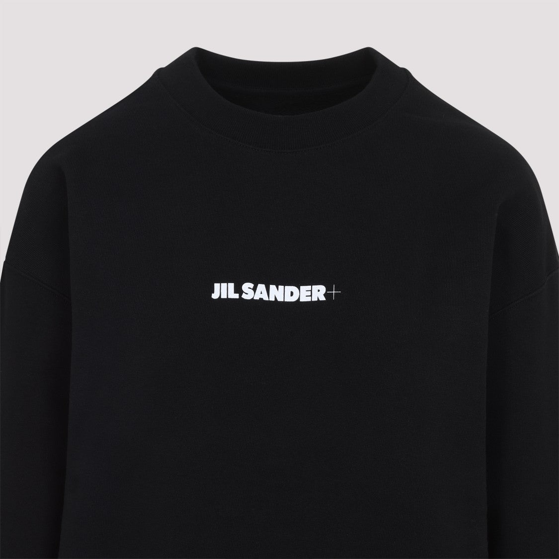 Jil Sander Minimalist Black Cotton Sweatshirt With Subtle Logo