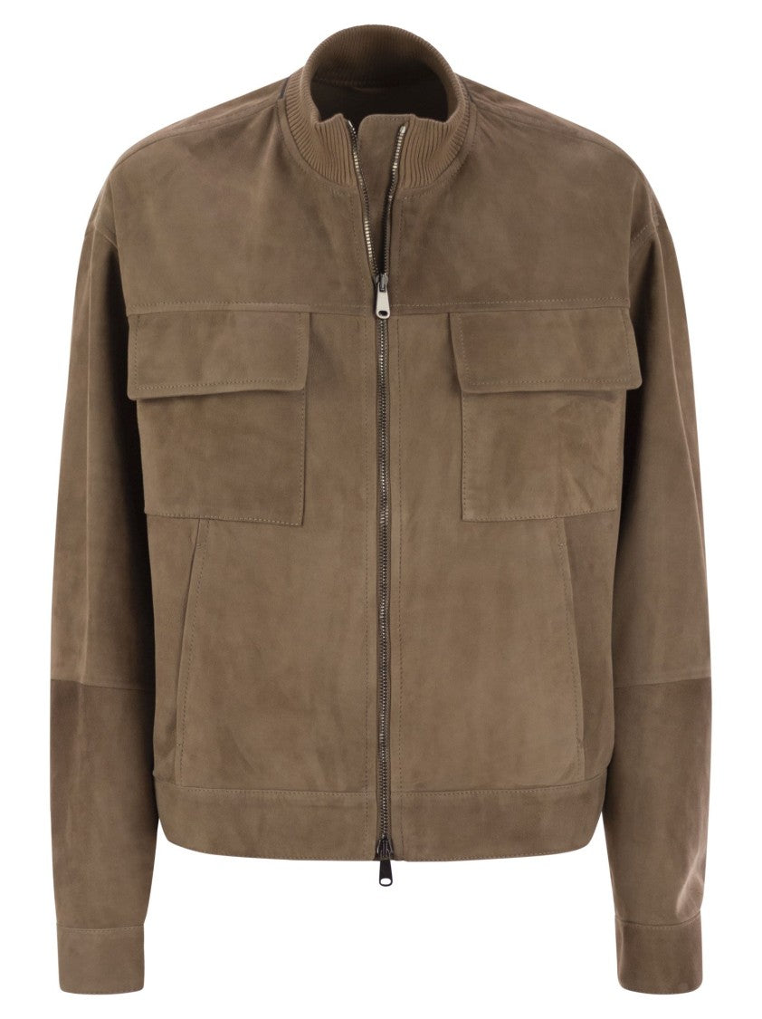 Brunello Cucinelli Couture Suede Outerwear With Jewellery