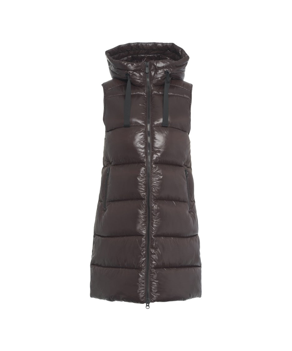 Save The Duck Quilted Gilet With Plumtech Padding And Adjustable Hood