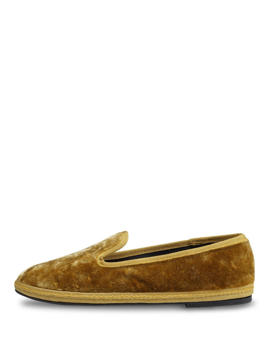Sentier Pristine Brown Velvet Slippers With Refined Finish