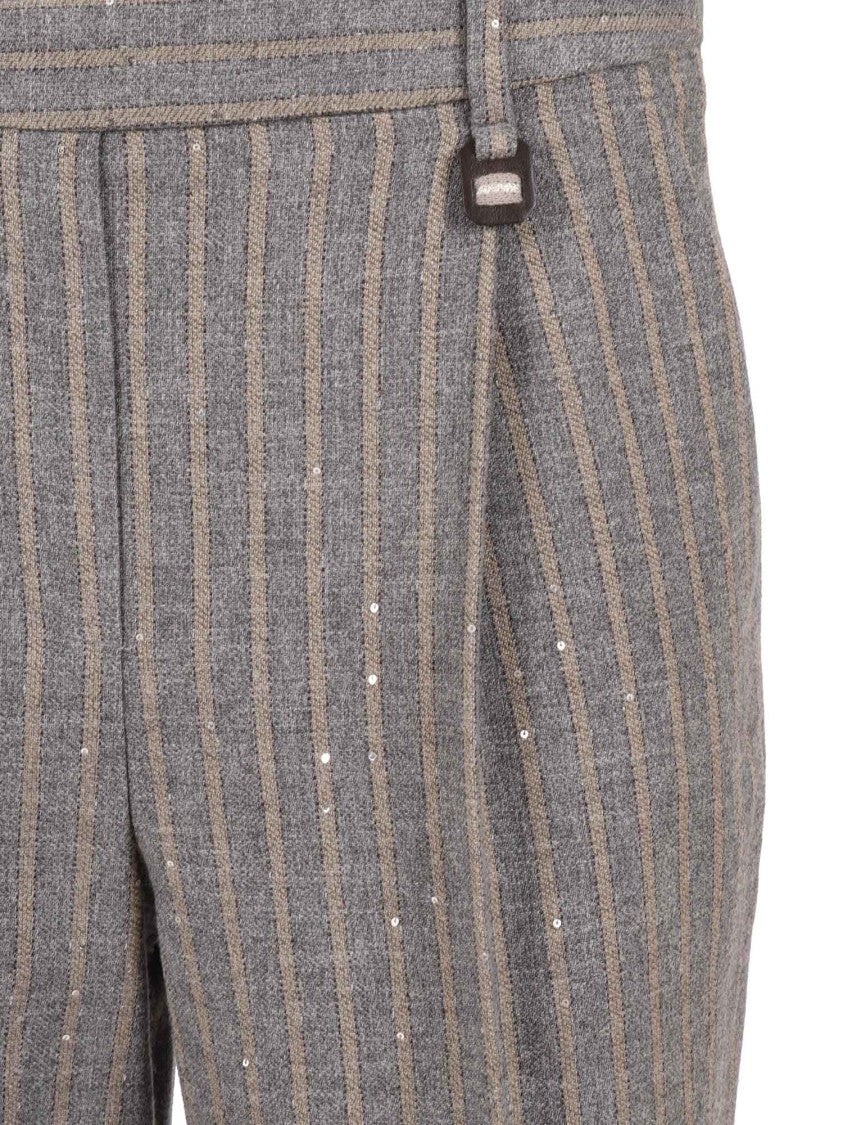 Lorena Antoniazzi Pinstripe Tailored Pants In Luxurious Virgin Wool Blend
