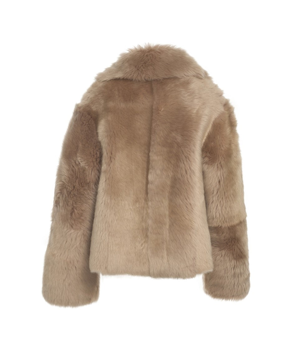 Desa 1972 Shearling Jacket With Oversized Collar And Relaxed Fit