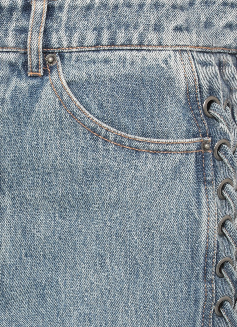 Rotate Laced Straight Leg Denim Jeans