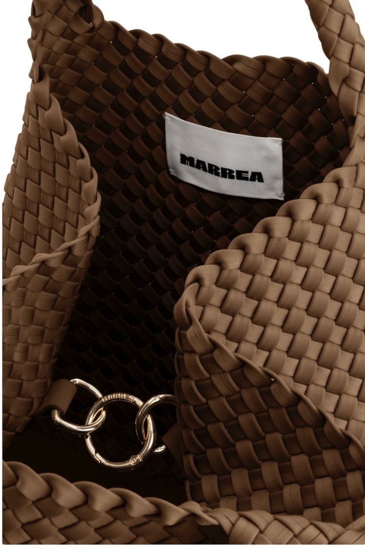 Marrea Neoprene Handbag With Woven Structure And Drawstring Pouch
