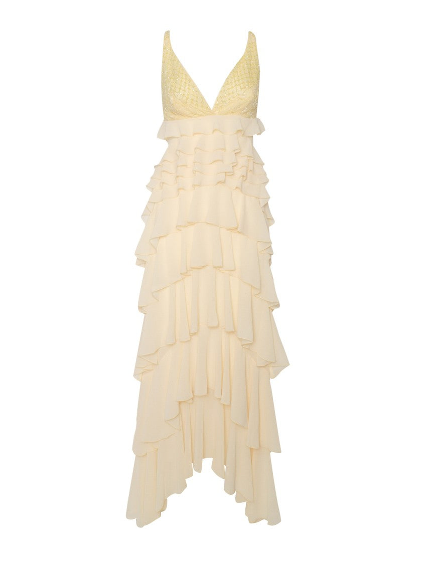 Elisabetta Franchi Deep V-Neck Evening Dress
