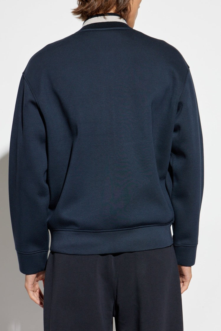 Emporio Armani Knitted Bomber Collar Zip Sweatshirt
