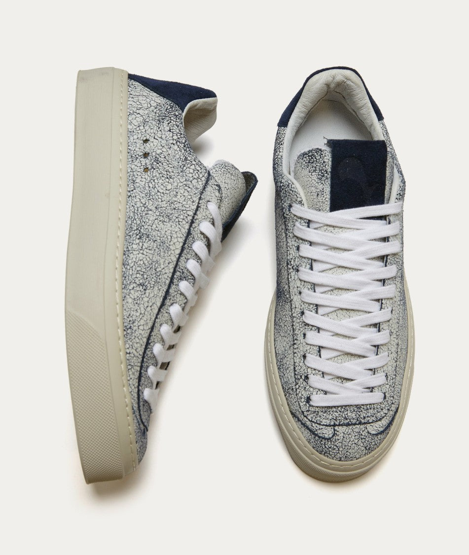 Aqua Alta Venice Craquelé Leather Sneakers With Lightweight Sole