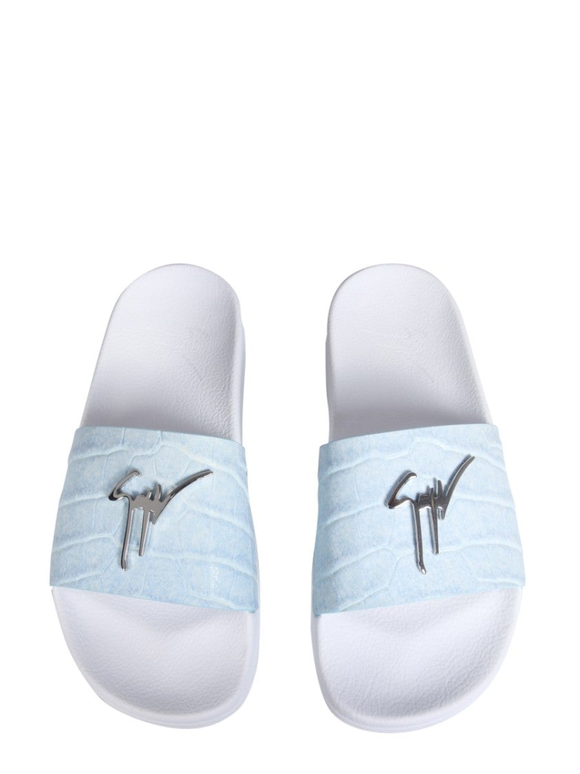 Giuseppe Zanotti Slide Sandals With Textured Strap