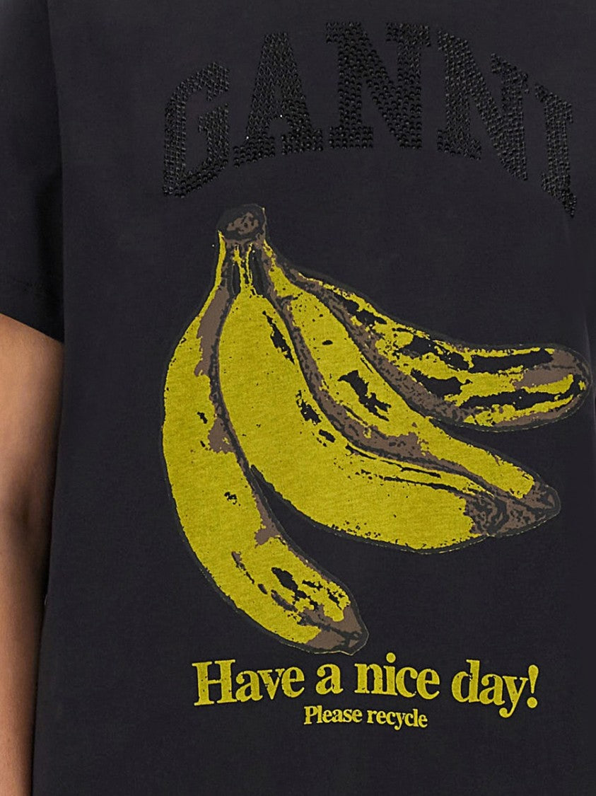 Ganni Playful Graphic Black T-Shirt