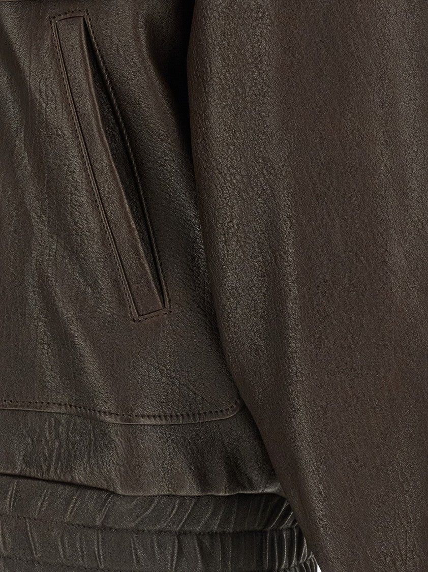 Saint Laurent Balloon Fit Lambskin Bomber Jacket