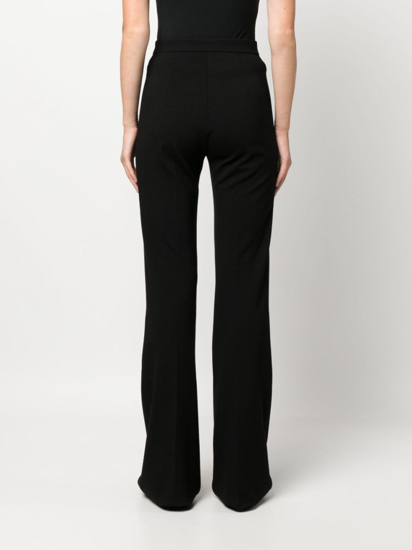 Pinko High-Waisted Black Crepe Trousers With Concealed Fastening