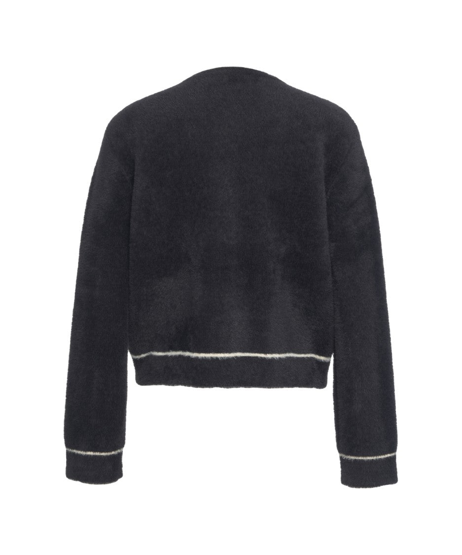Kaos Knit Cardigan With Contrasting Piping And Flap Pockets