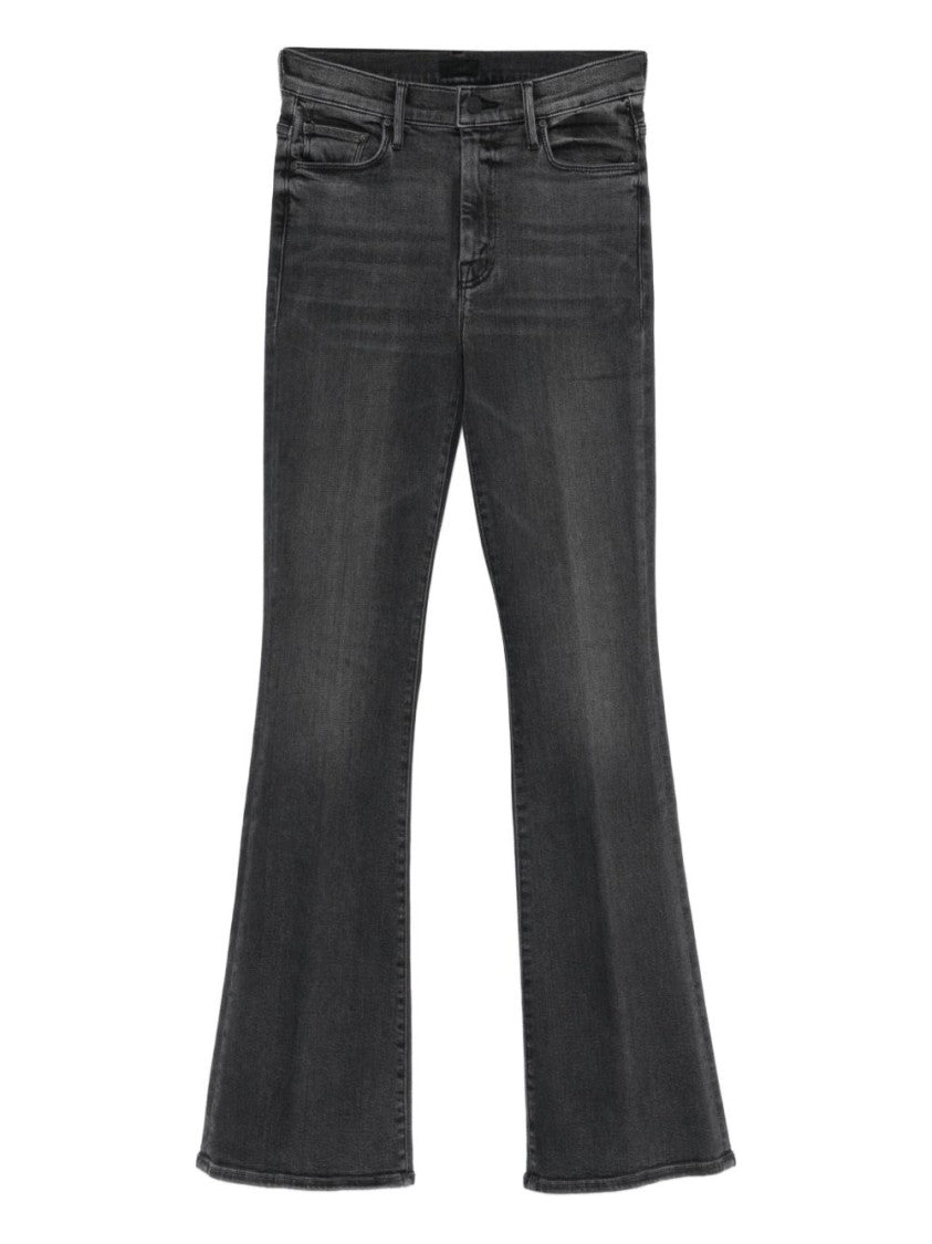 Mother Flared Black Jeans With Vintage Appeal And Flattering Fit