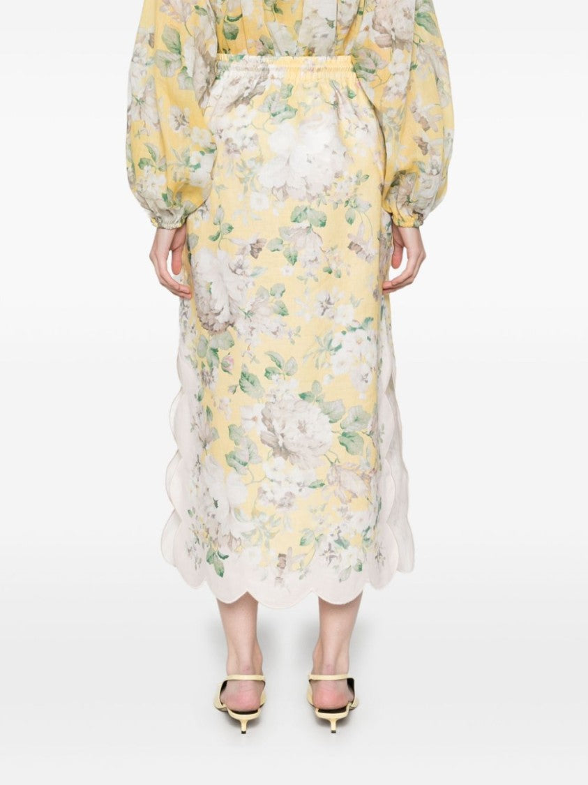 Zimmermann Acacia Scallop Midi Skirt