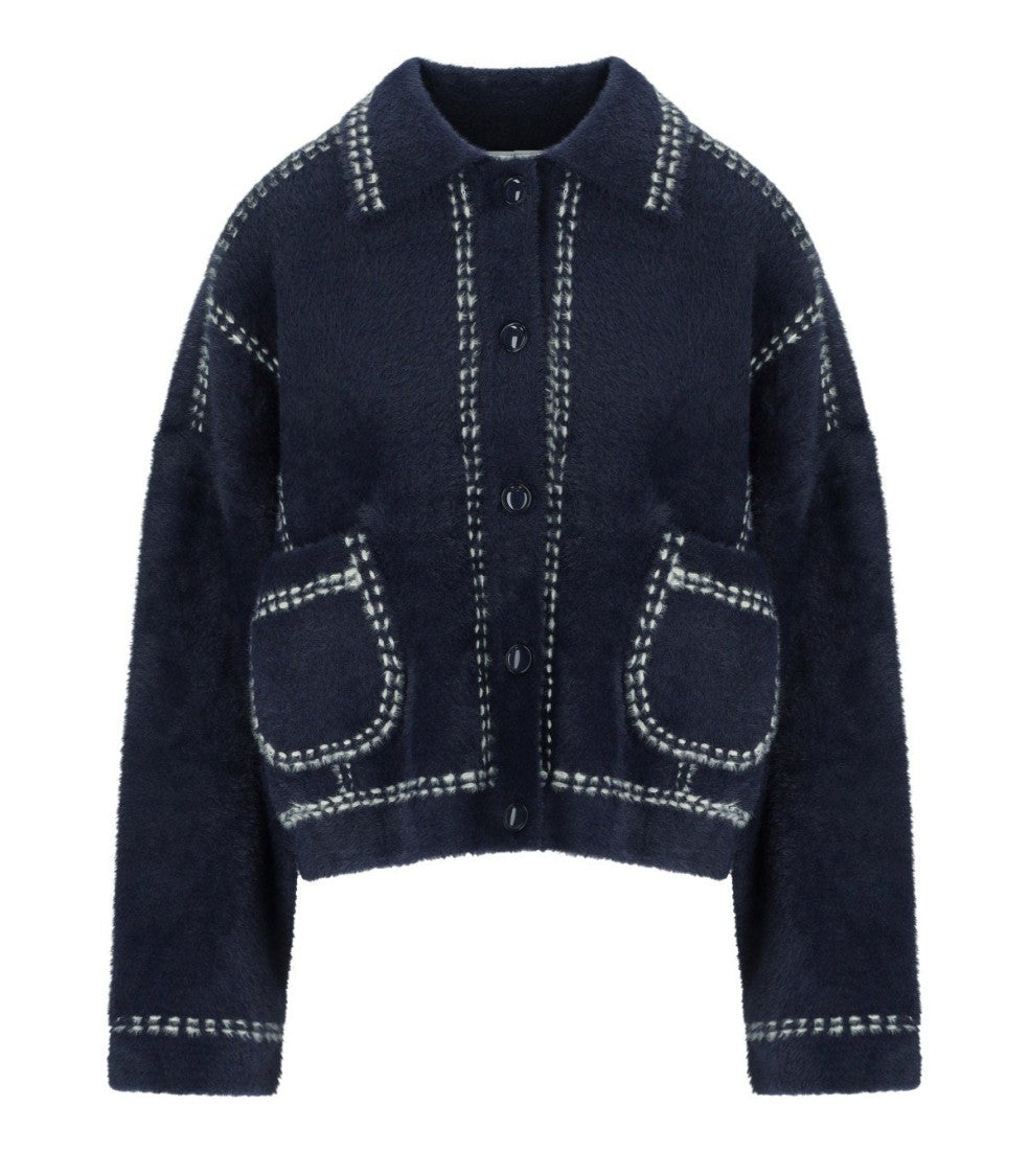 Essentiel Antwerp Ihoops Navy Blue Cardigan