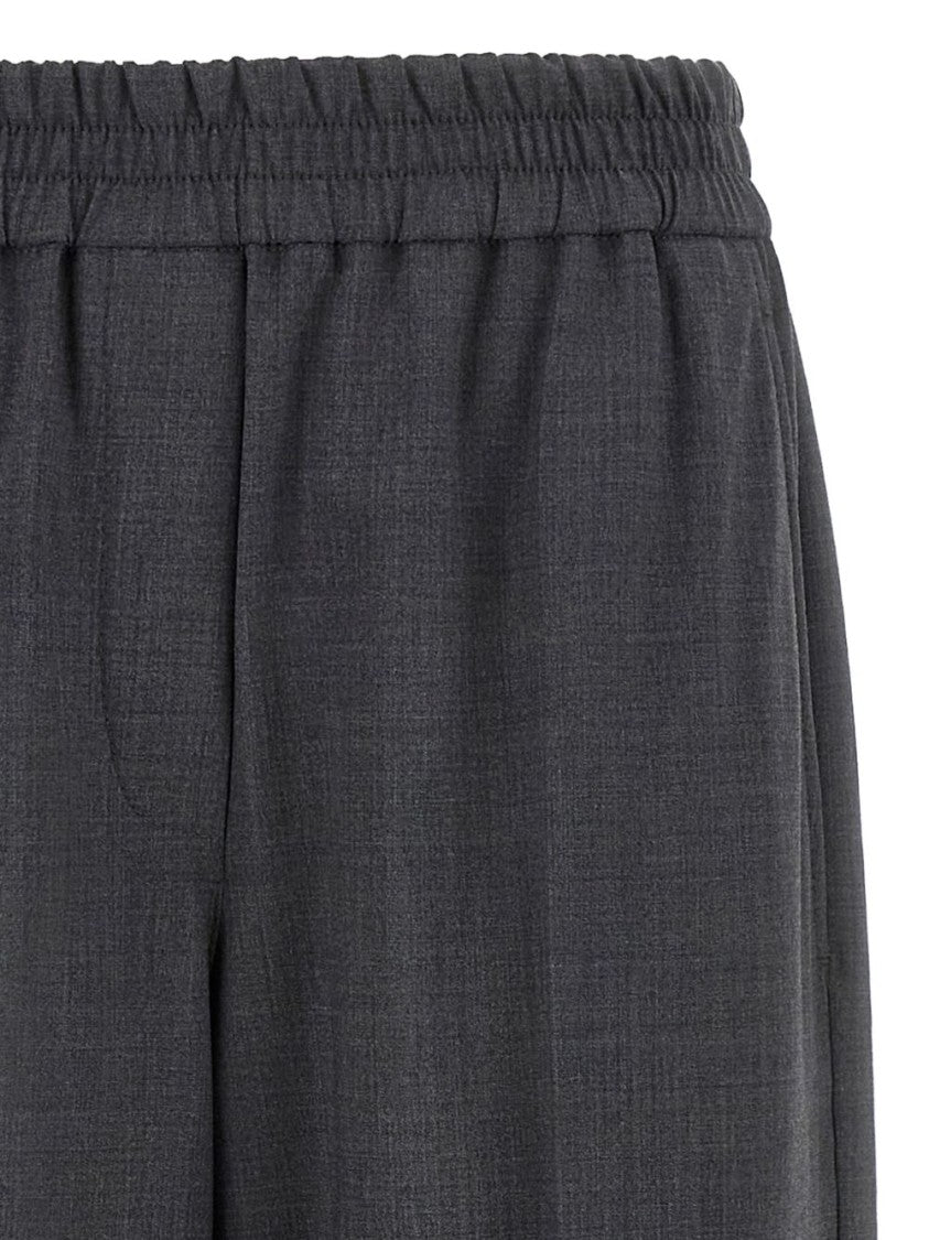 Brunello Cucinelli Relaxed Wide-Leg Trousers With Textured Finish