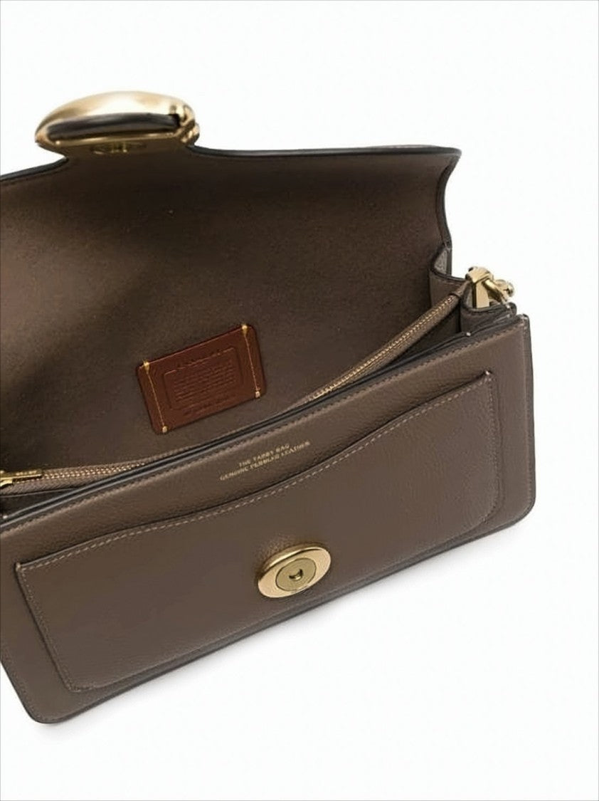 Coach Textured Calf Leather Crossbody Bag With Gold-Tone Buckle