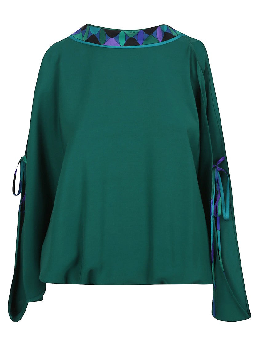 Emilio Pucci Green Viscose And Silk Emilio Pucci Shirt