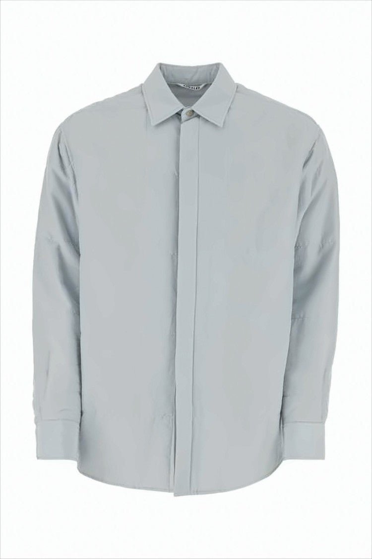 Auralee Grey Long-Sleeve Shirt With Structured Shoulders