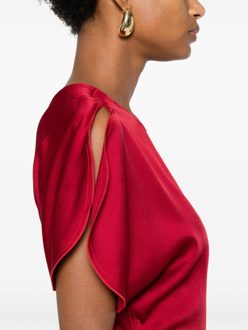 Victoria Beckham Midi Dress With Flutter Sleeves