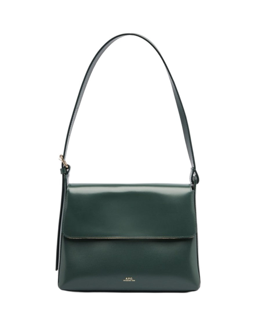 A.P.C. Dark Green Virginie Flap Bag