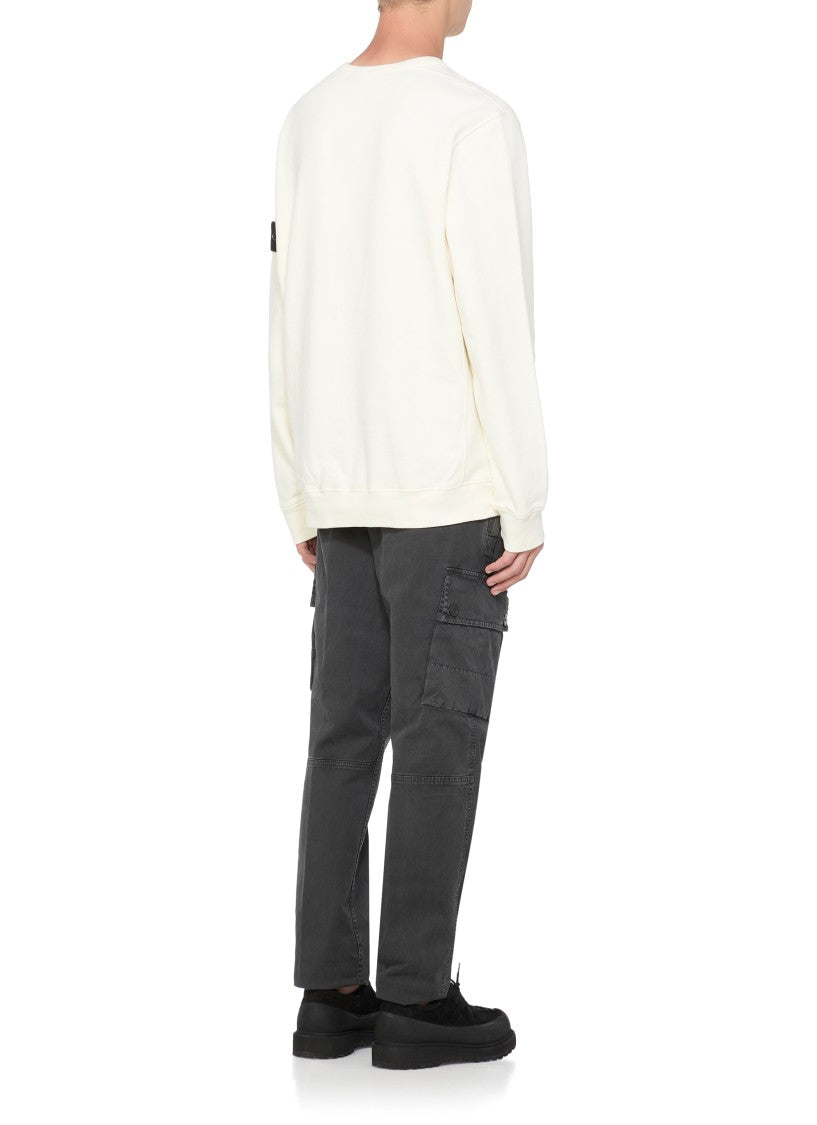Stone Island Ivory Cotton Sweatshirt