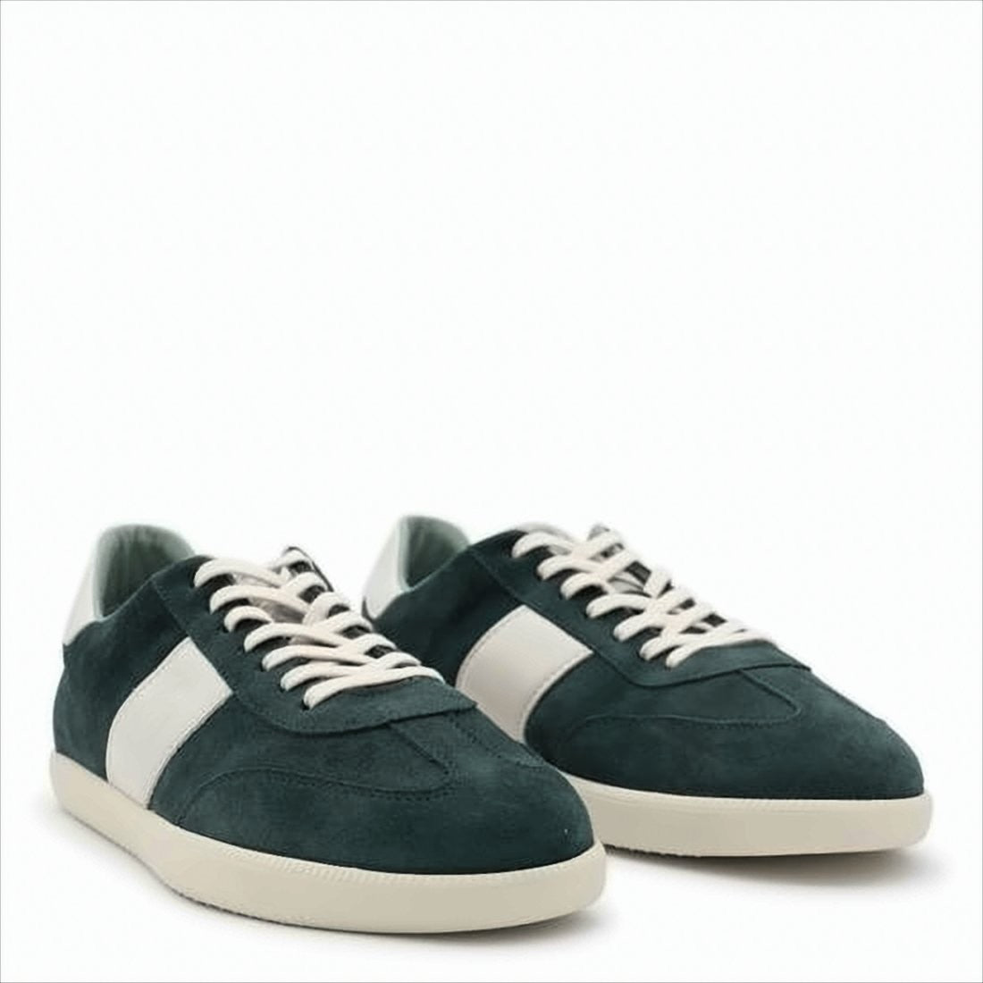 Tod's Minimalist Black Calf Leather And Suede Sneakers With Rubber Accents