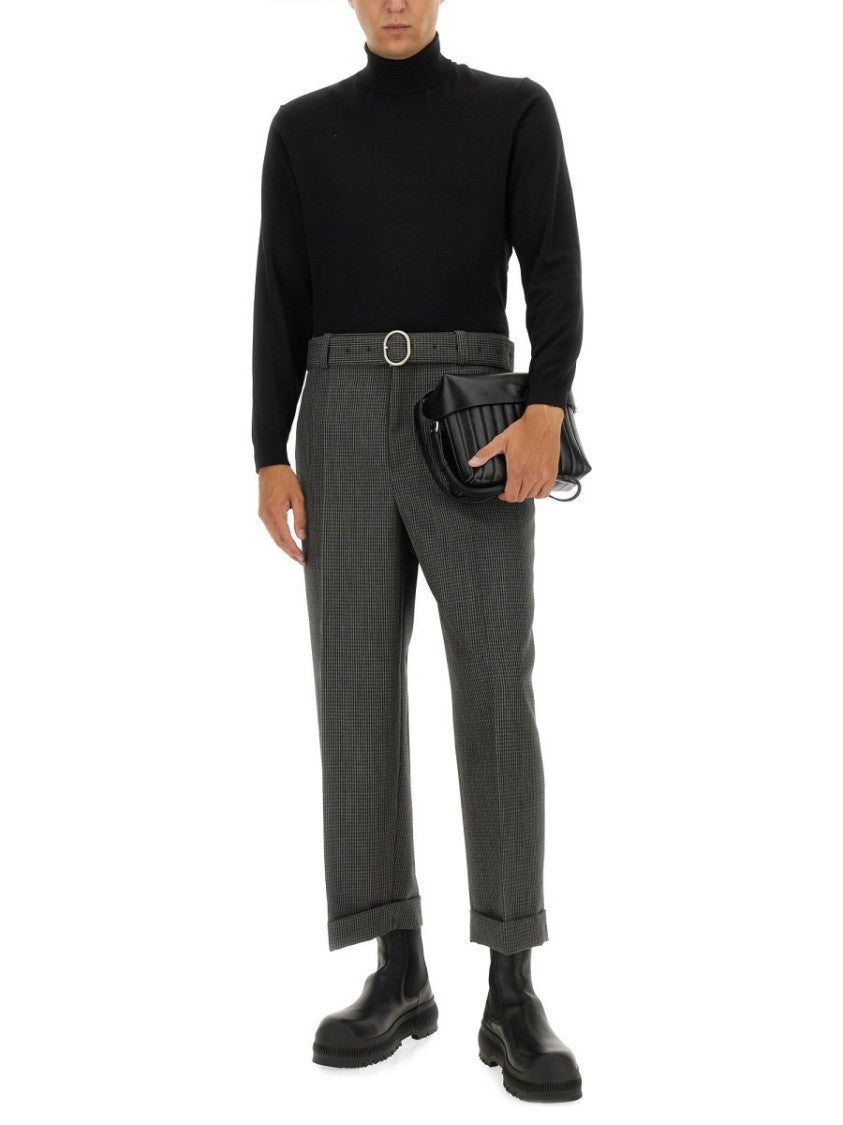 Jil Sander "Lid" Black Leather Lid Bag