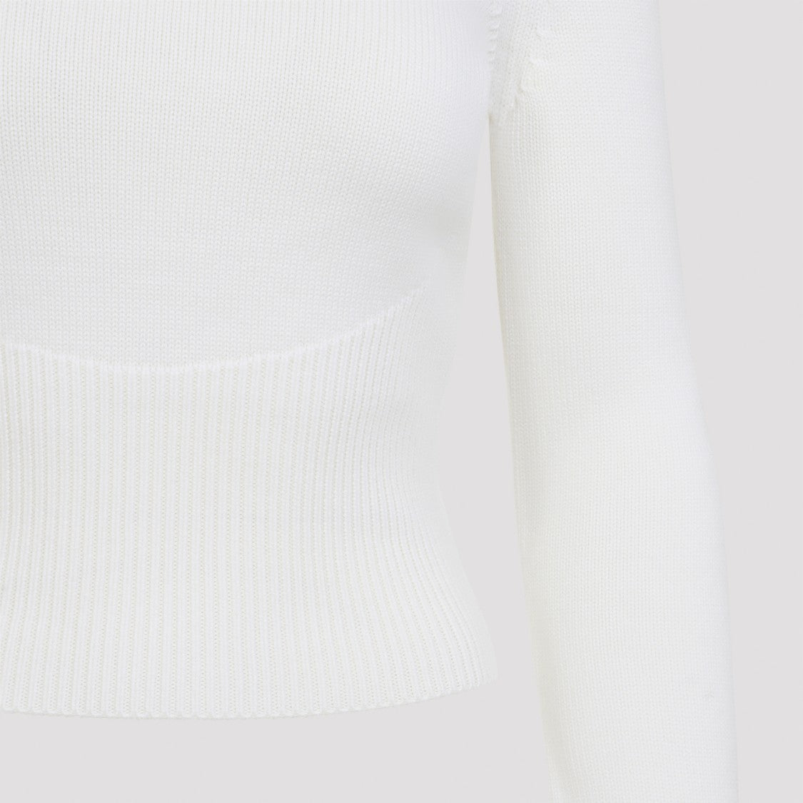 Alaïa Fitted Virgin Wool Sweater With High Turtleneck And Ribbed Detailing