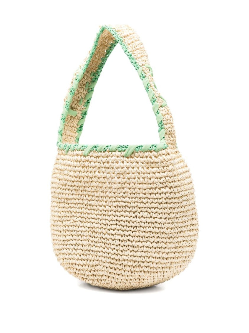 Marni Woven Paper Shoulder Bag With Braided Handle