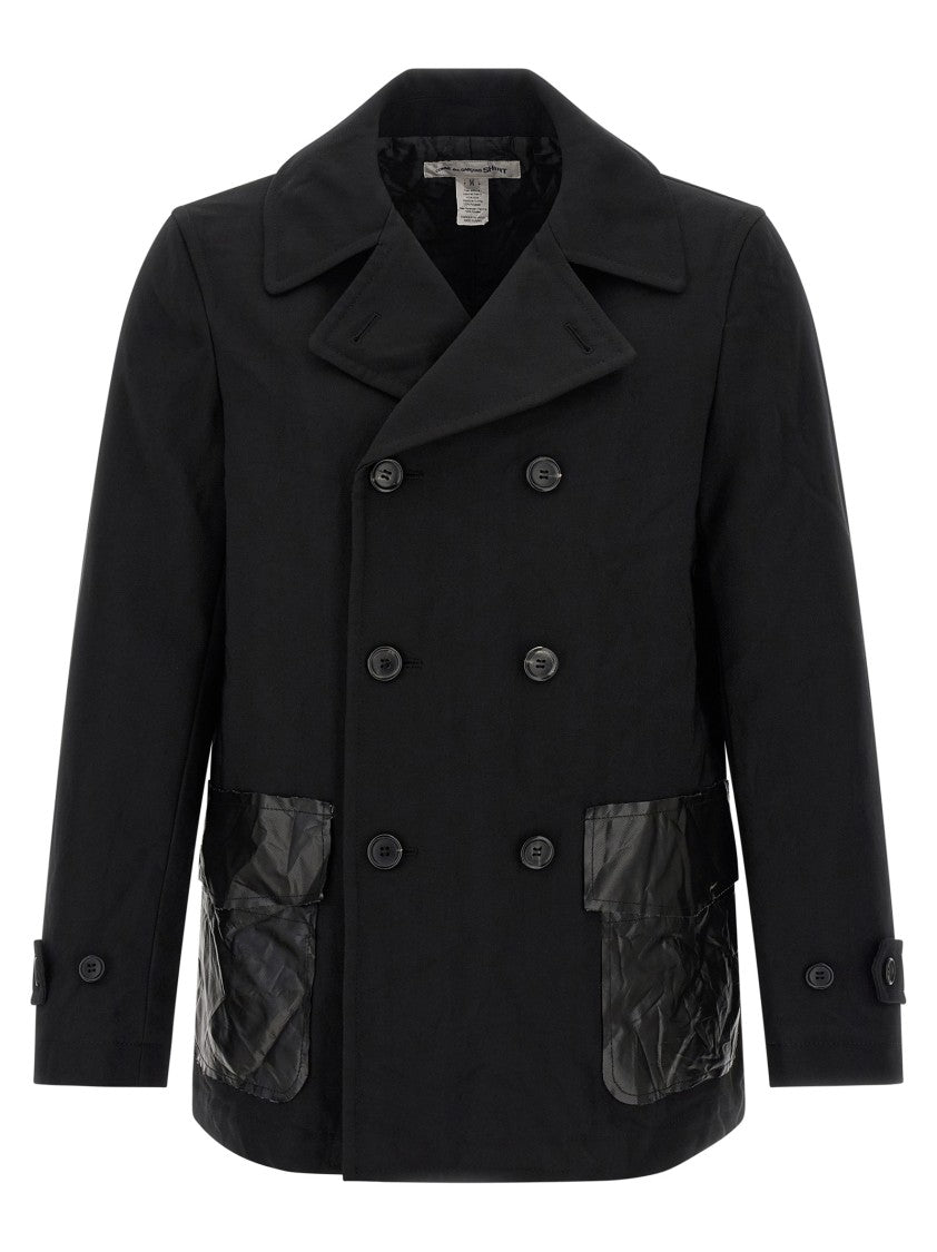 Comme Des Garçons Double-Breasted Canvas Caban Jacket