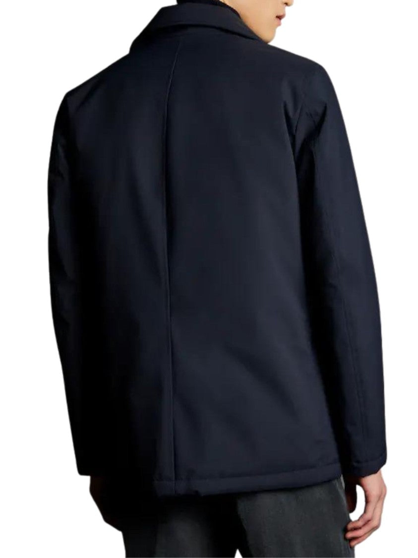 Fay Urban-Inspired Black Peacoat With Technical Taffeta Fabric
