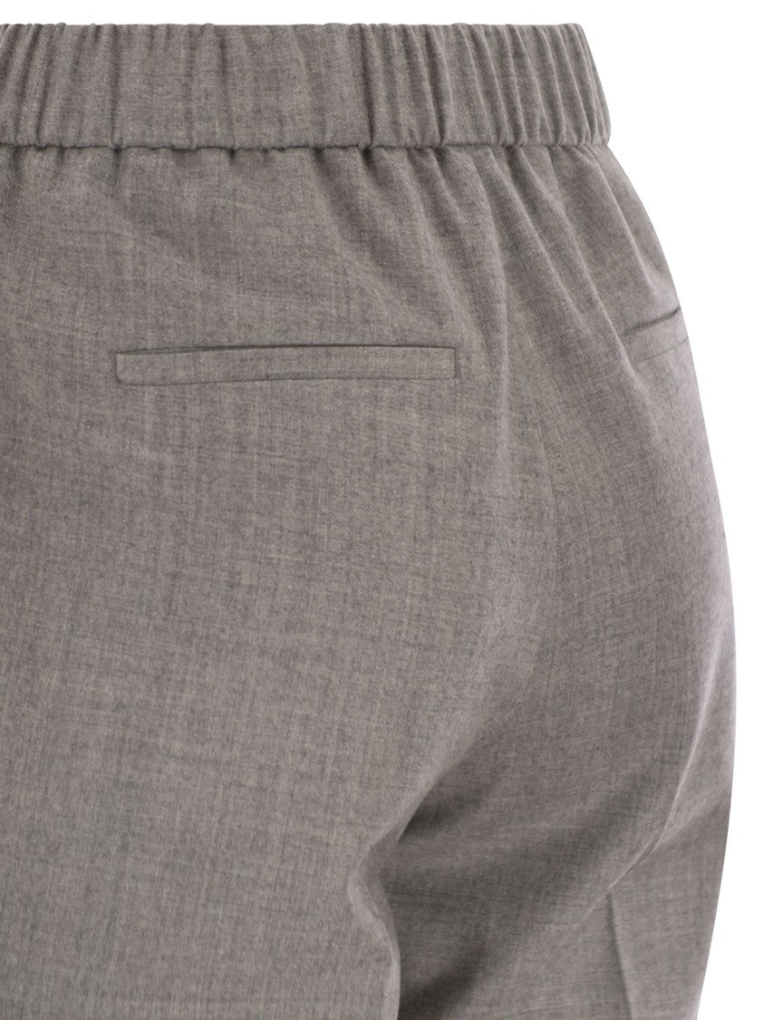 Peserico Virgin Wool Trousers With Lurex